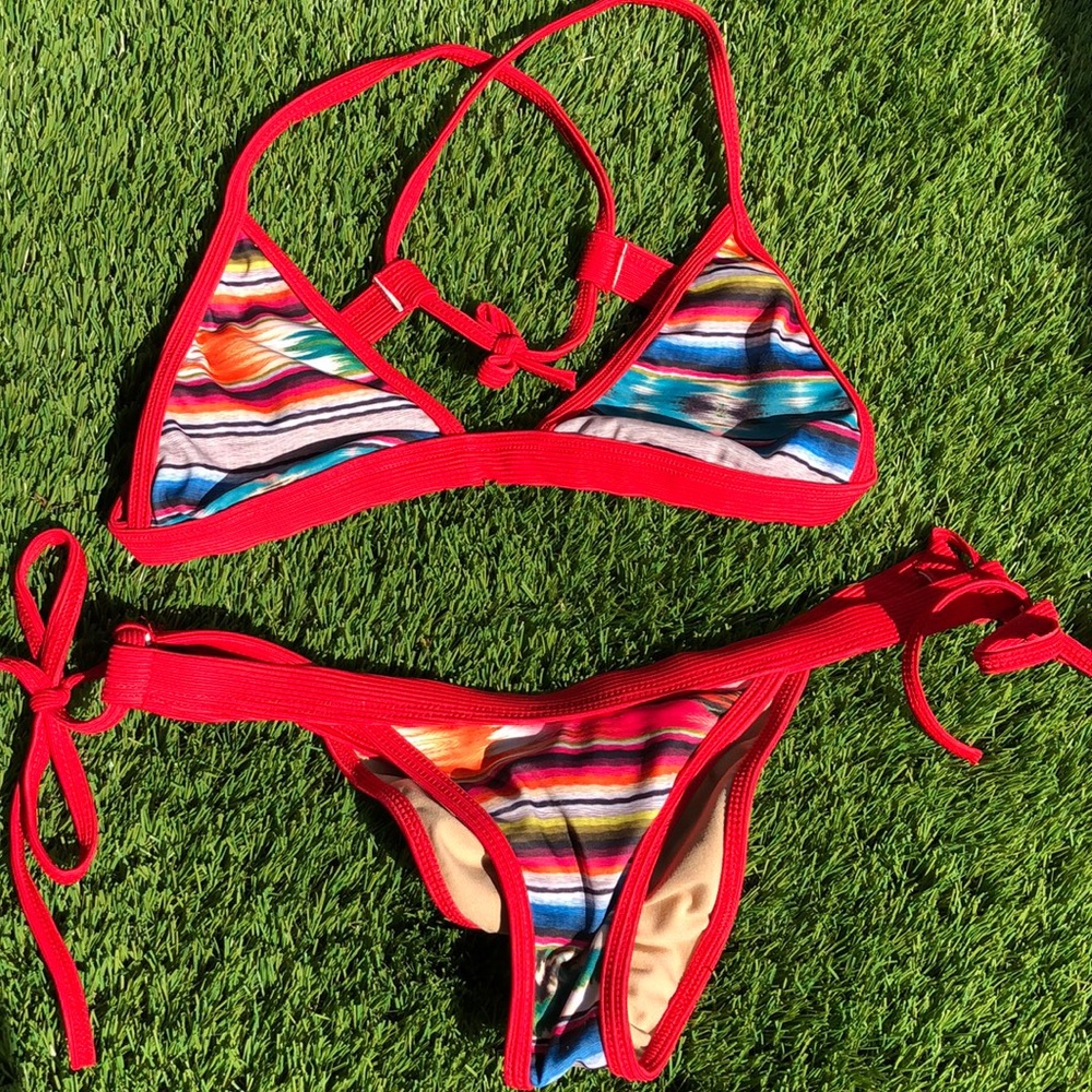 Colorful Red Bikini!